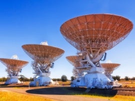 Radio antennae for deep space discovery.