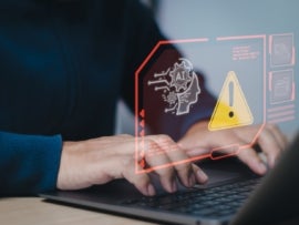 Generative AI and cybersecurity concept.