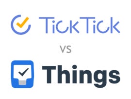 Versus graphic for TickTick and Things 3.