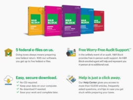 Promotional graphic for H&R Block Tax Software.